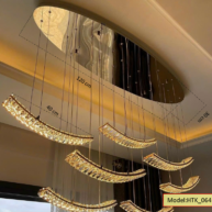 Đèn thả thông tầng pha lê thiết kế hiện đại sang trọng HTK064