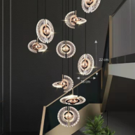 Đèn thả thông tầng pha lê thiết kế hiện đại sang trọng HTK072