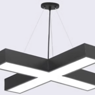 Led thả văn phòng chữ X 90w kt1000x70 vỏ đen AS trắng