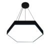 Led thả văn phòng lục giác 60w kt 600x60 vỏ đen AS trắng