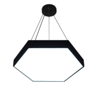 Led thả văn phòng lục giác 60w kt 600x60 vỏ đen AS trắng