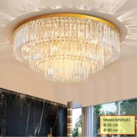 Đèn ốp trần pha lê cao cấp mâm vàng MV9181 D65