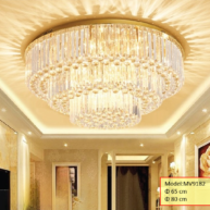 Đèn ốp trần pha lê cao cấp mâm vàng MV9182 D65