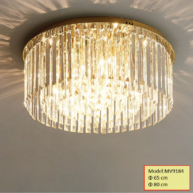 Đèn ốp trần pha lê cao cấp mâm vàng MV9184 D65