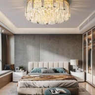 Đèn ốp trần pha lê cao cấp mâm vàng MV9194