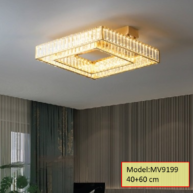 Đèn ốp trần pha lê cao cấp mâm vàng MV9199