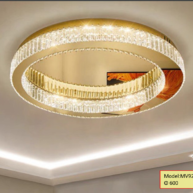 Đèn ốp trần pha lê cao cấp mâm vàng MV9204 D60cm